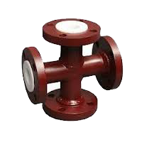 PTFE-FEP-PFA-Lined-Pipe-Cross-For-Corrosive-Application
