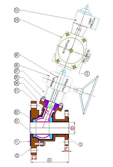CROSS-SECTION-ACTUATED-LINED-FLUSH-BOTTOM-VALVE